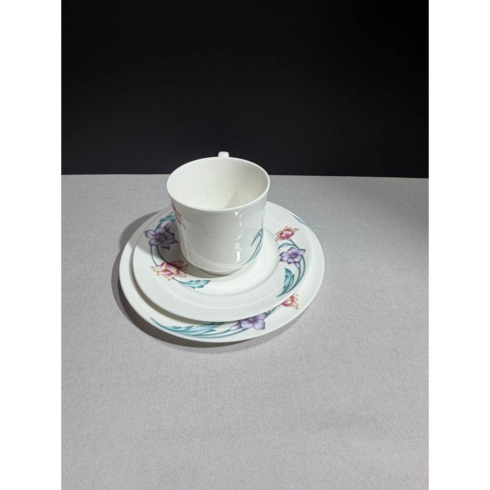 Lenox Decor Isle Royale 3 Piece Tea Set Cup Saucer Plate Floral Japan 7877 - Picture 3 of 10